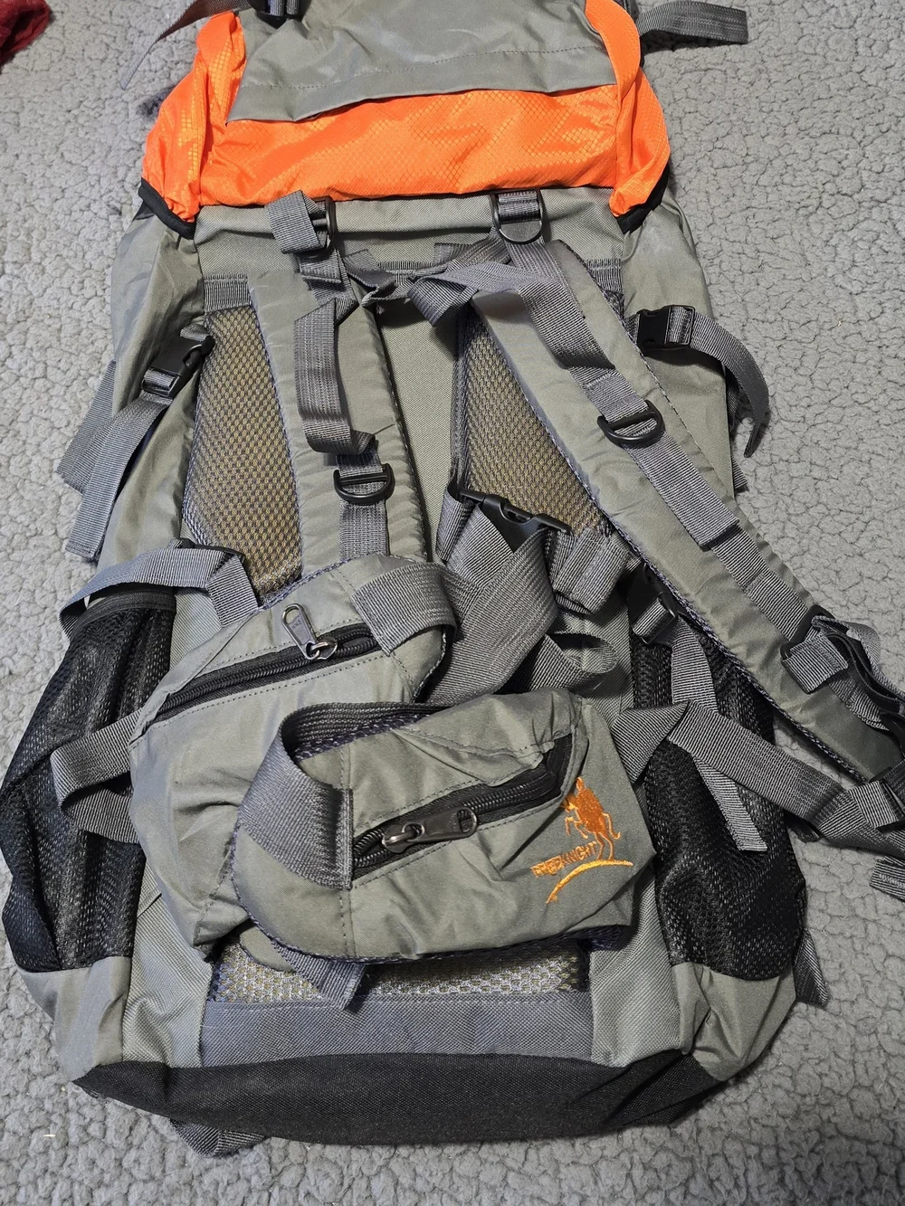 Orange and Gray Men's Hiking Backpack